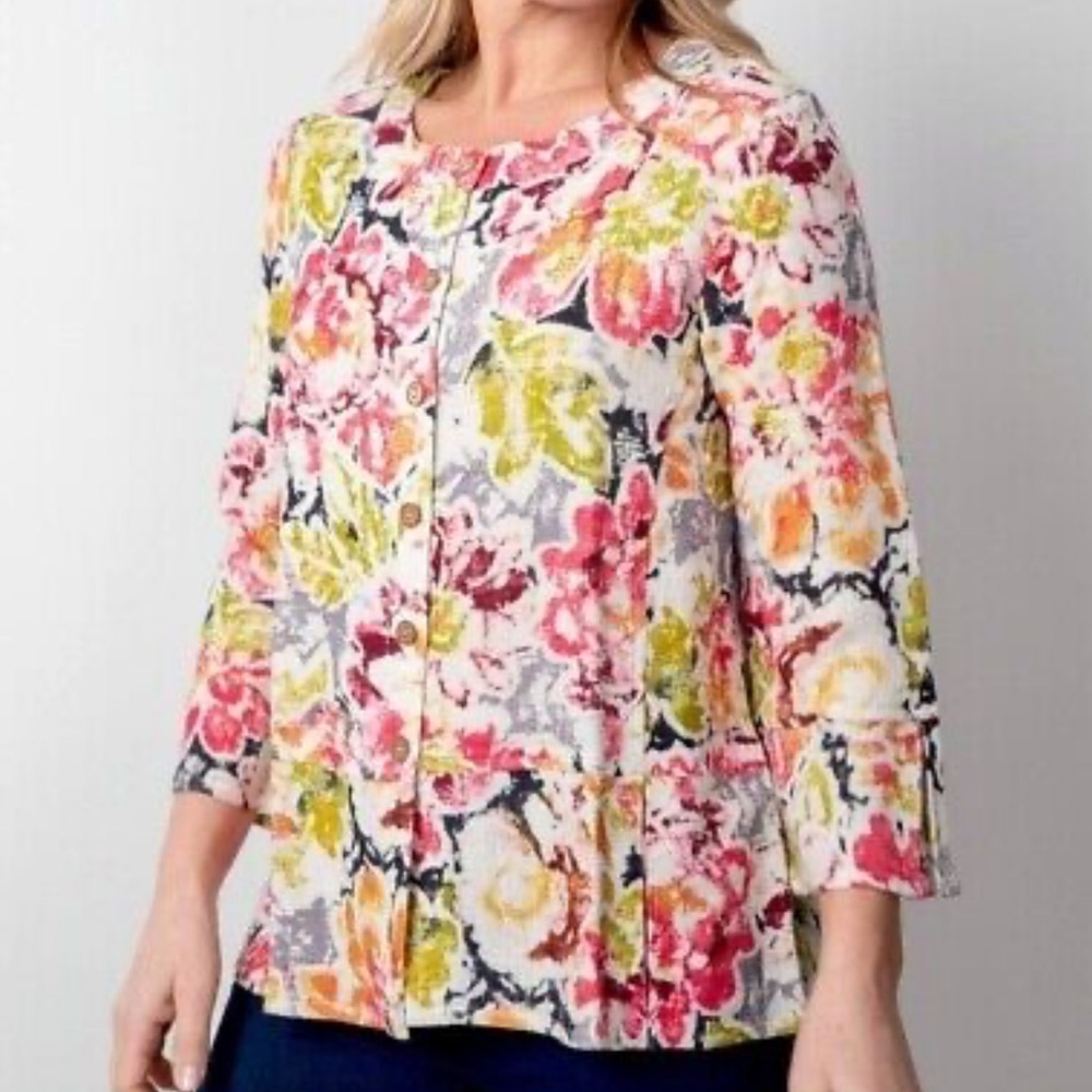 Habitat Sz Small Utility Oversized Floral. Button-up Jacket